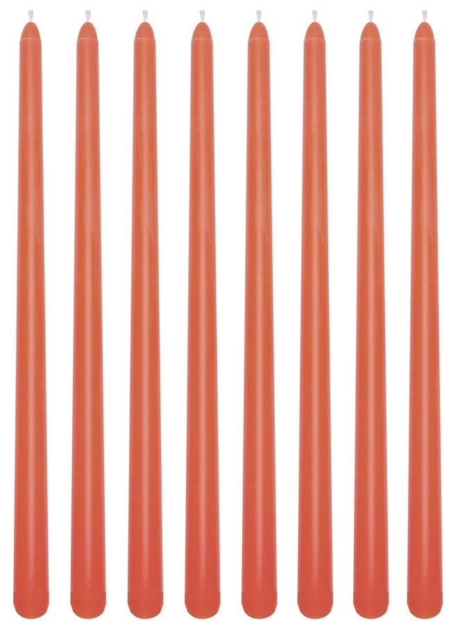 Glowsphere 8 Pack 10 Inch Burnt-Orange Smooth Taper Candle Set, 7/8 Inch Unscented Driples Candlesticks for Home Decoration, 6-7 Hours Burn - Image 1